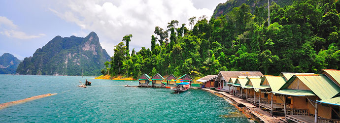 Floating hut in Cheow Lan Lake