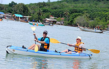 Kayaking along Koh Yao's fisherman village