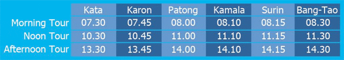 Phang Nga ATV pick-up time